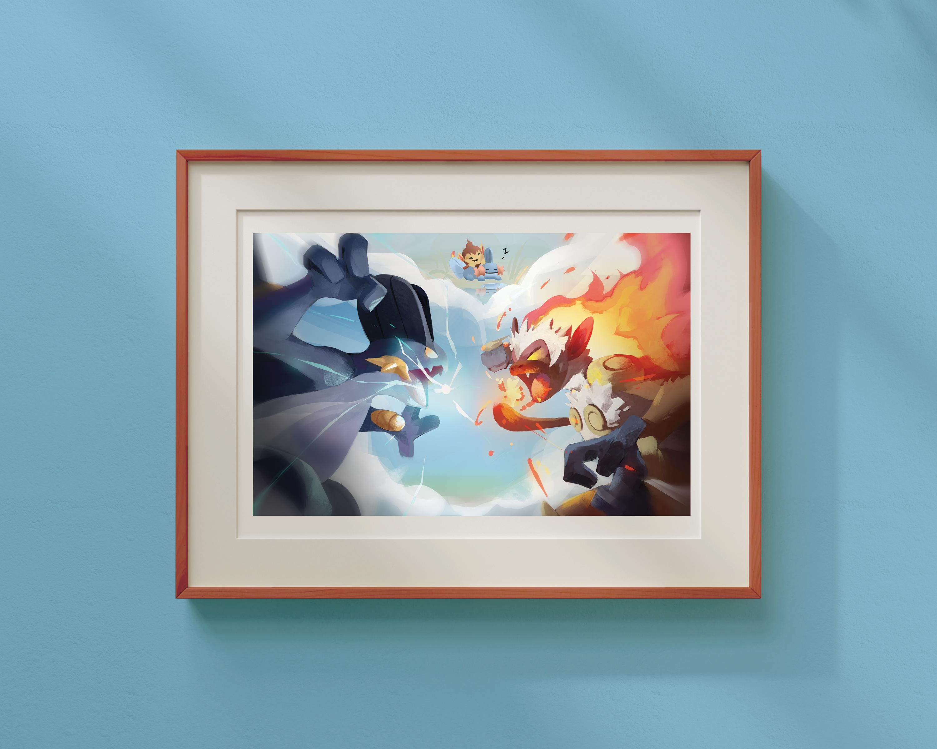 Pokémon Prints | Swampert vs Infernape