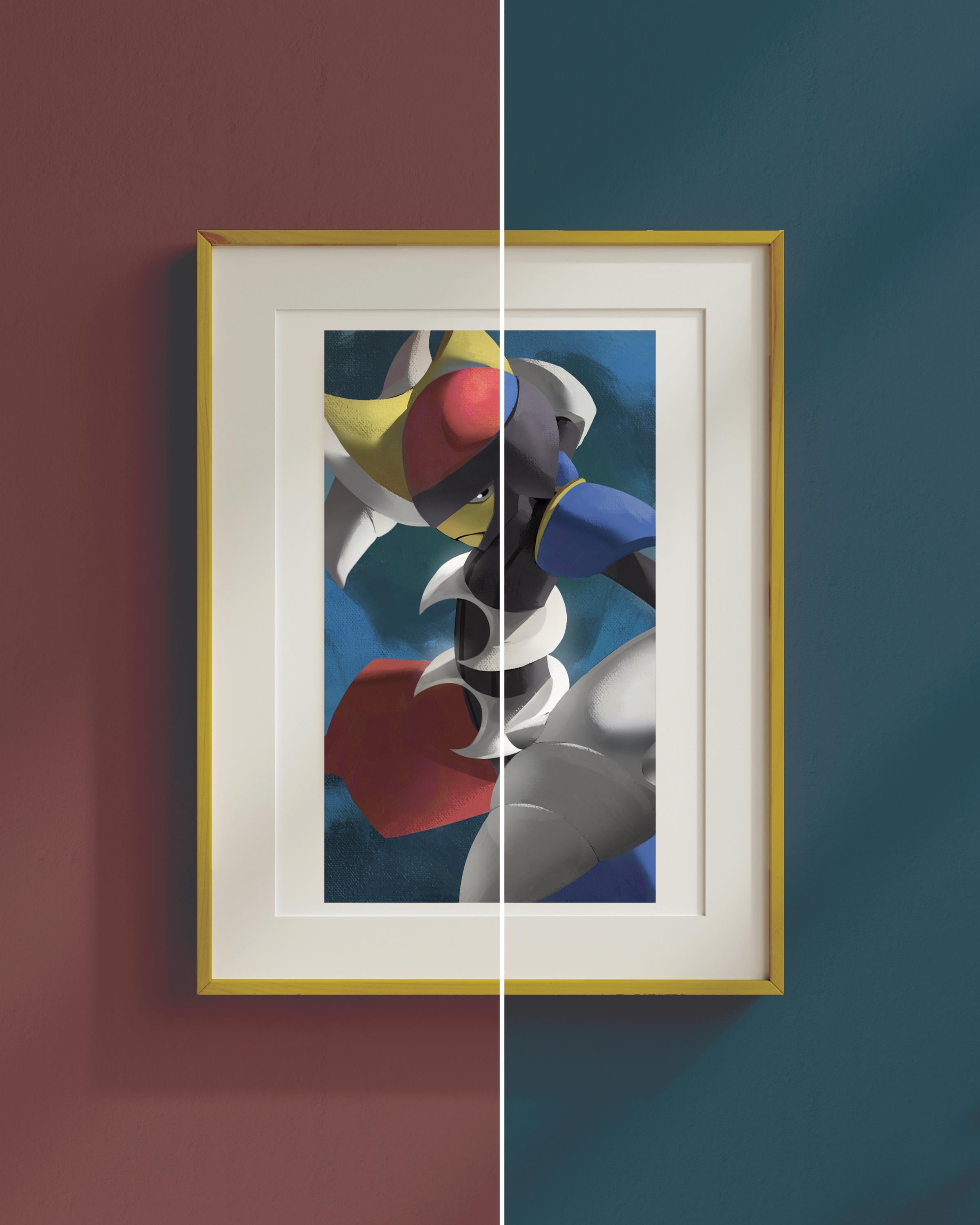 Pokémon Prints | Bisharp Red & Blue