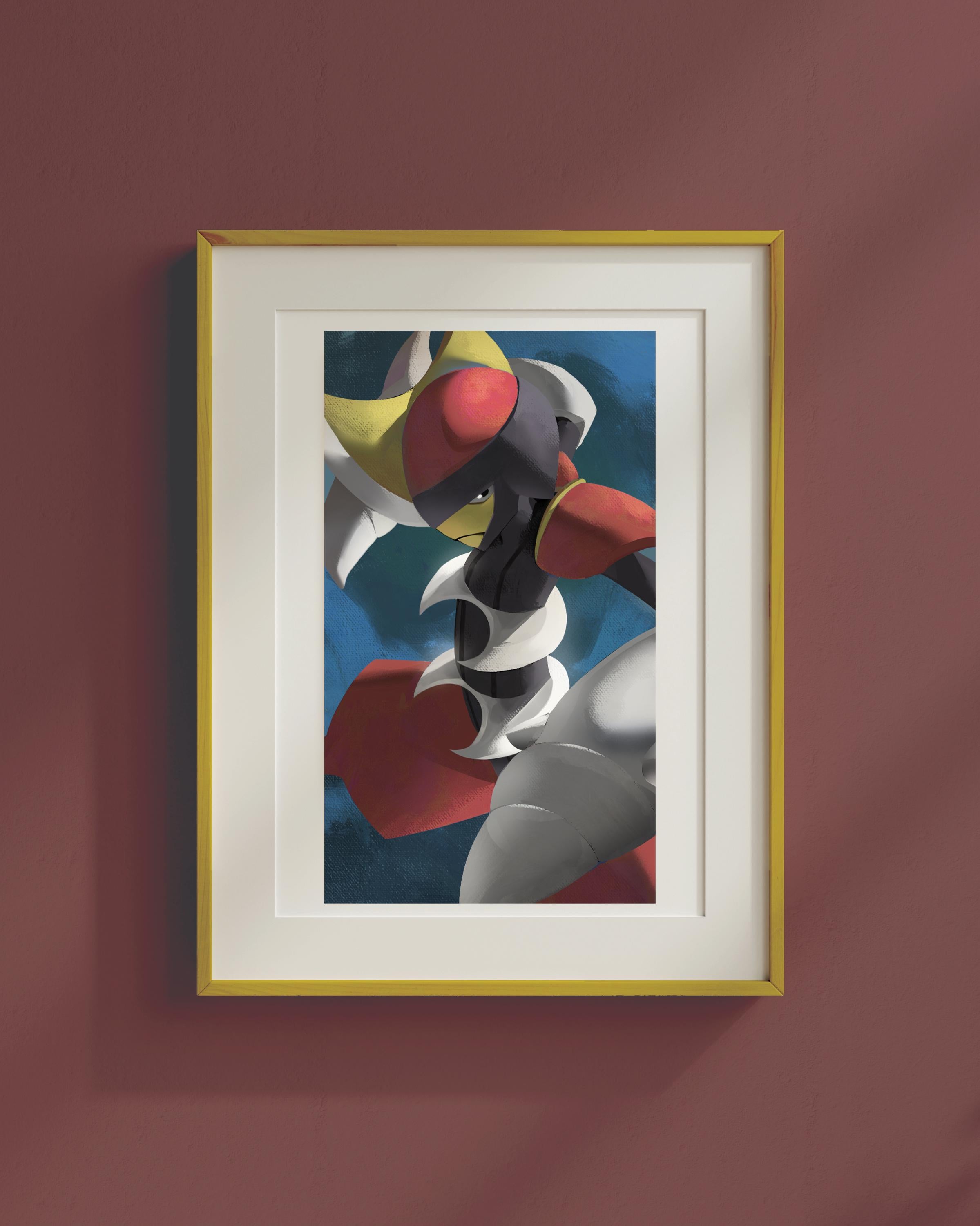 Pokémon Prints | Bisharp Red & Blue