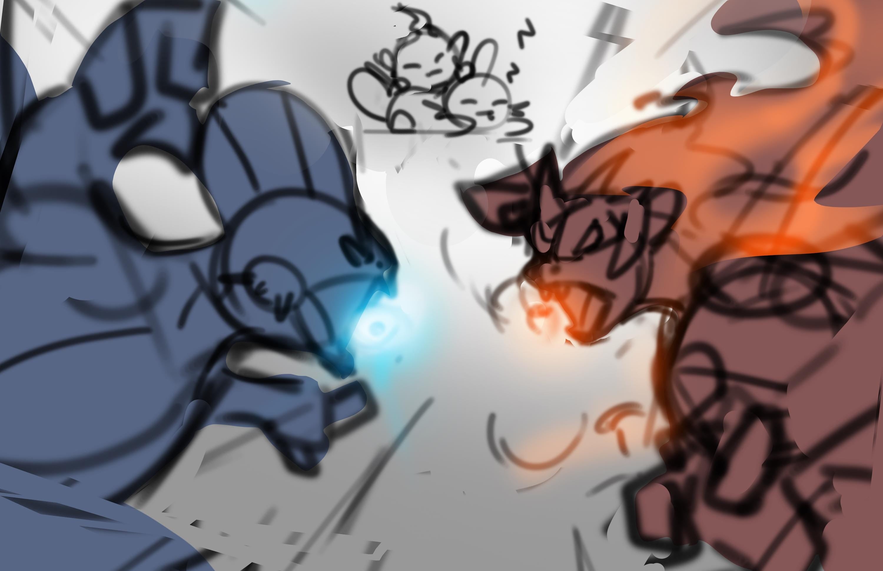 Pokémon Prints | Swampert vs Infernape