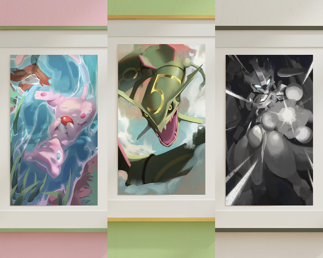 Arcanamon, Pokémon Prints (1st Edition) | Monarch Bundle - Mew, Mewtwo, Rayquaza