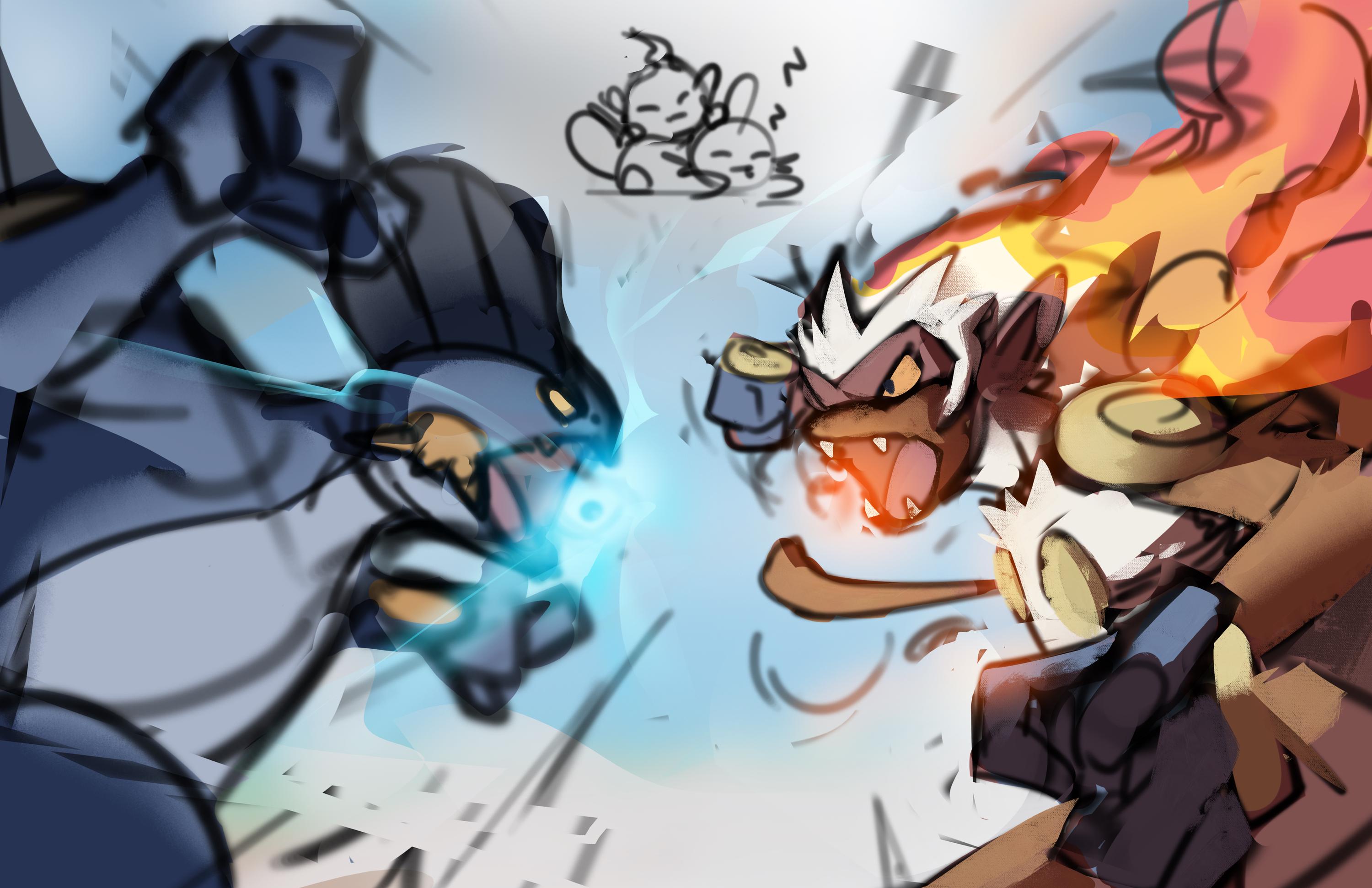 Pokémon Prints | Swampert vs Infernape