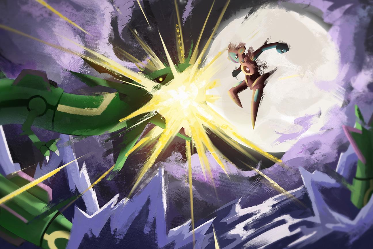 Pokémon Prints | Rayquaza vs Deoxys