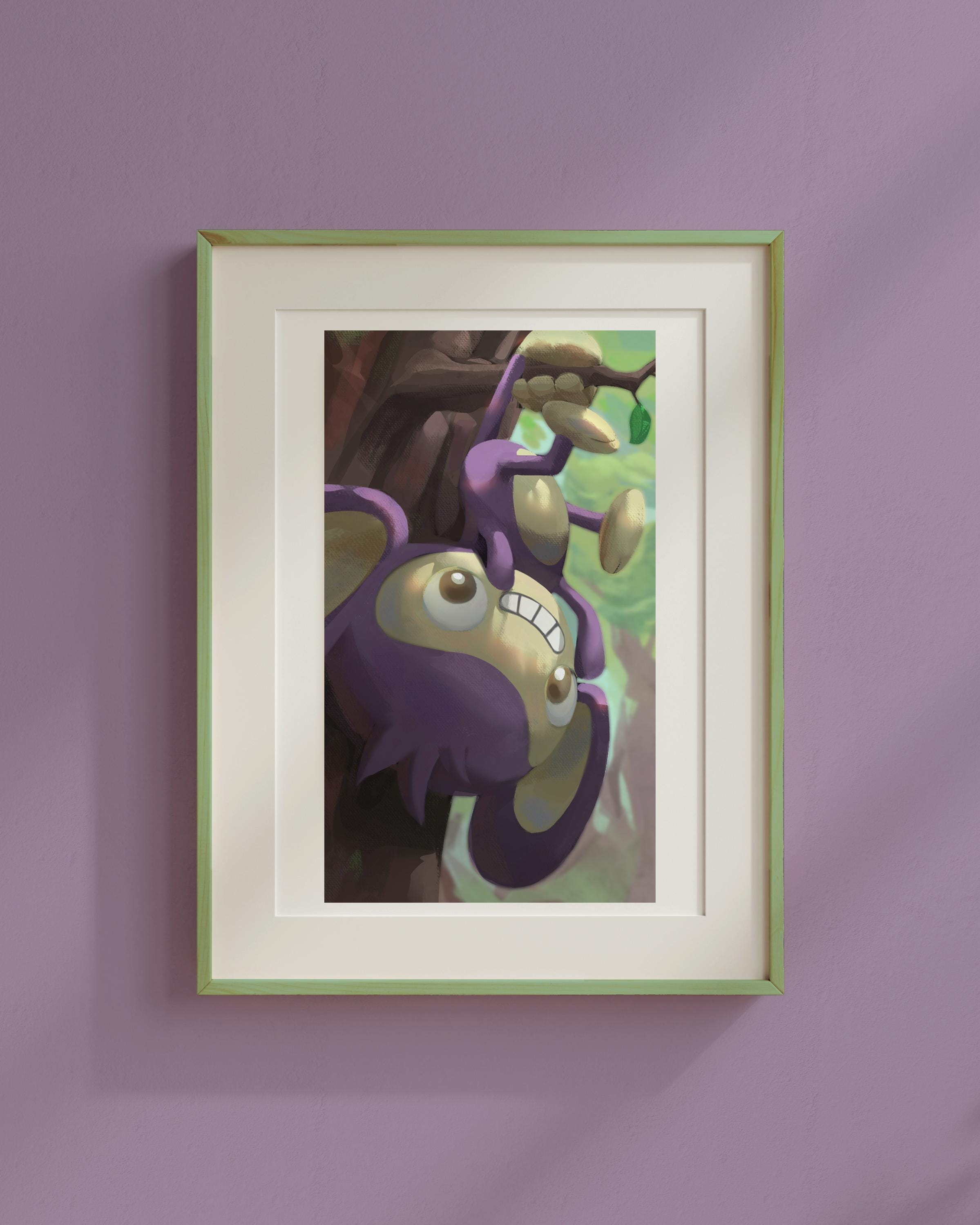 XII The Hanged Man - Aipom | Arcanamon Major Arcana Print (1st Edition)