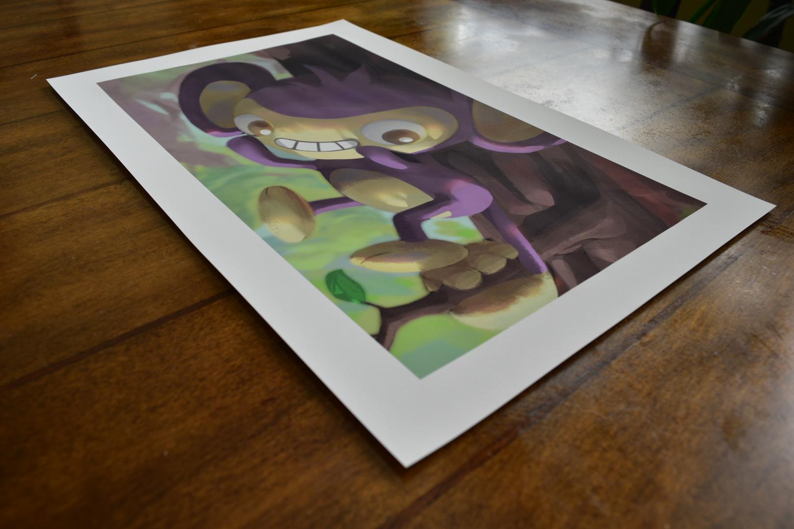 XII The Hanged Man - Aipom | Arcanamon Major Arcana Print (1st Edition)