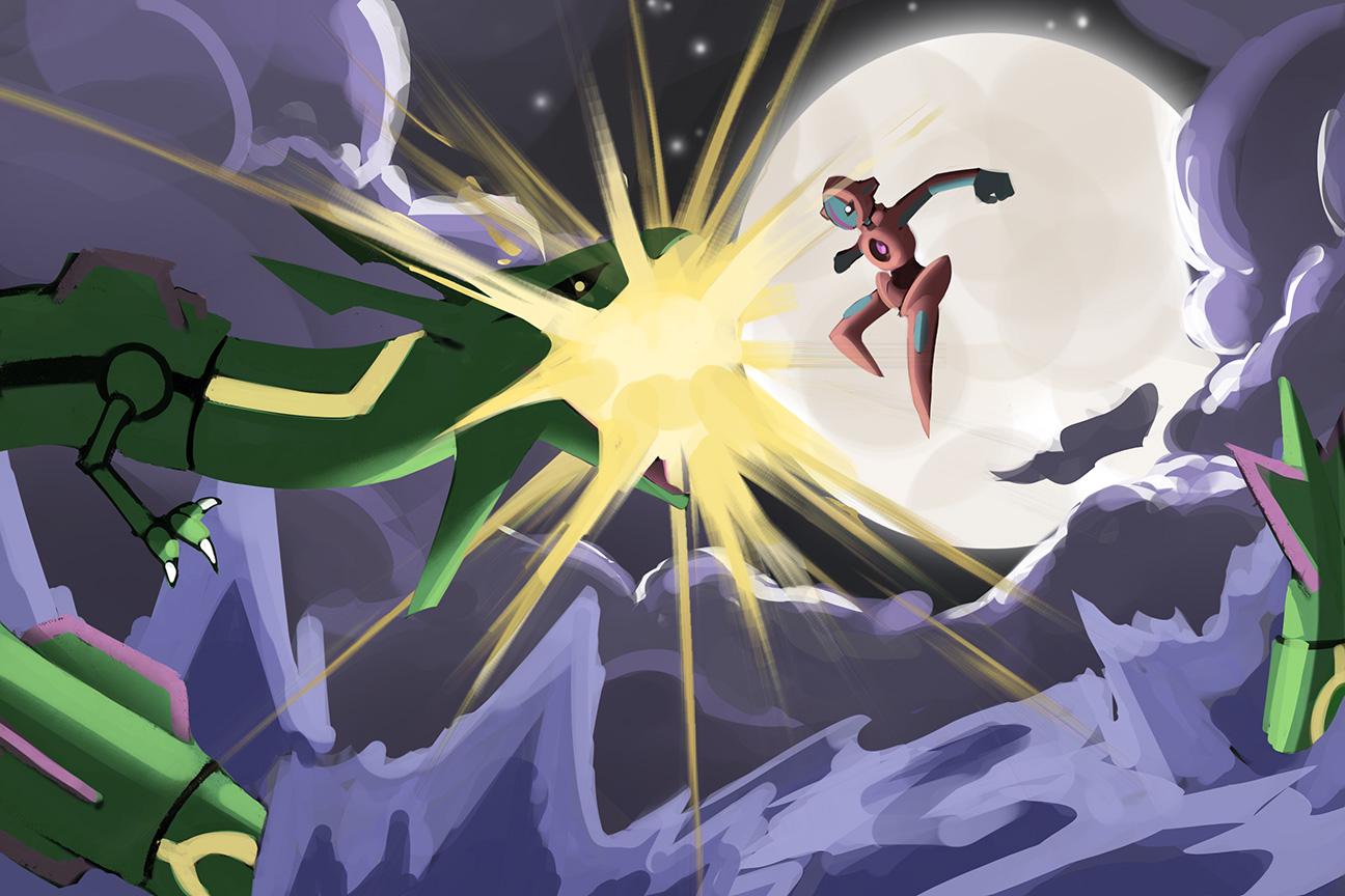 Pokémon Prints | Rayquaza vs Deoxys