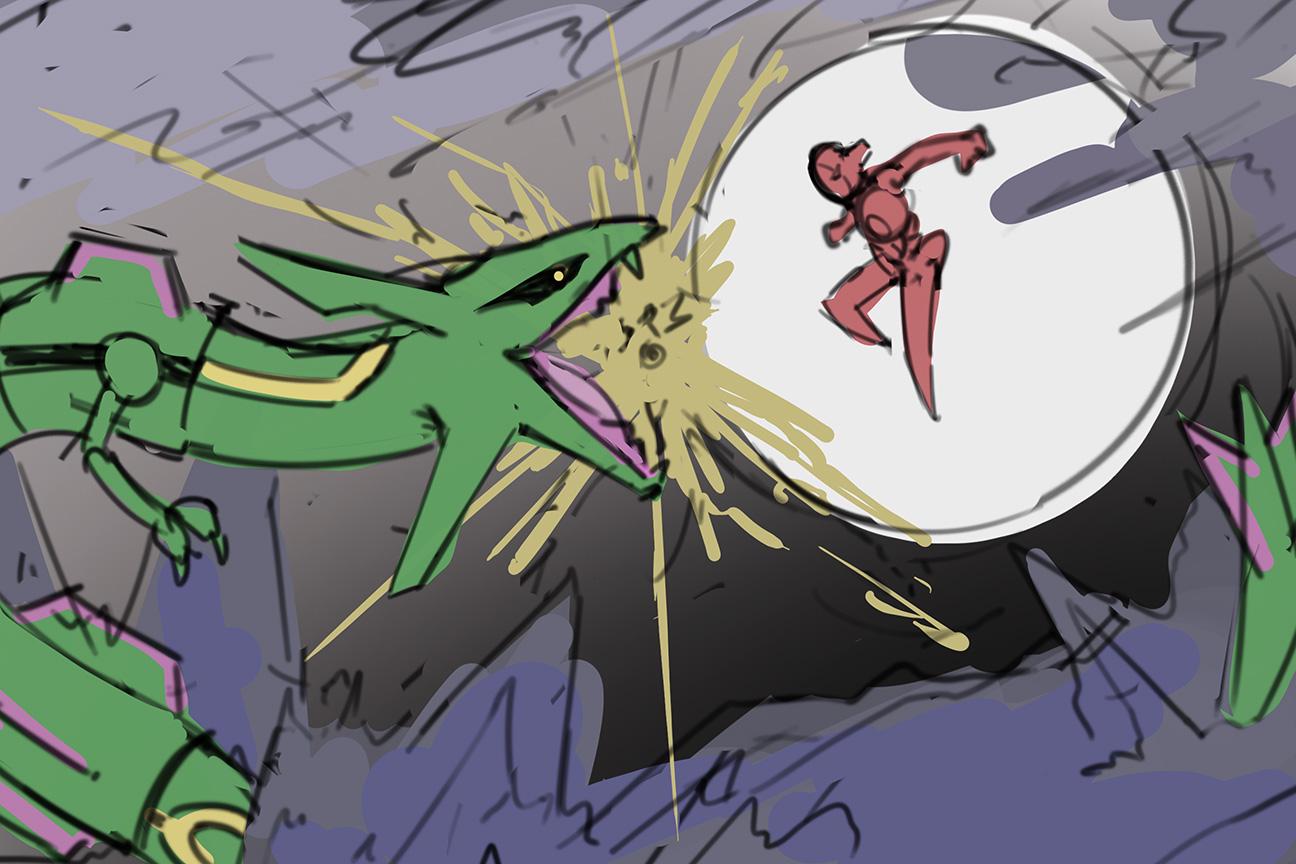 Pokémon Prints | Rayquaza vs Deoxys