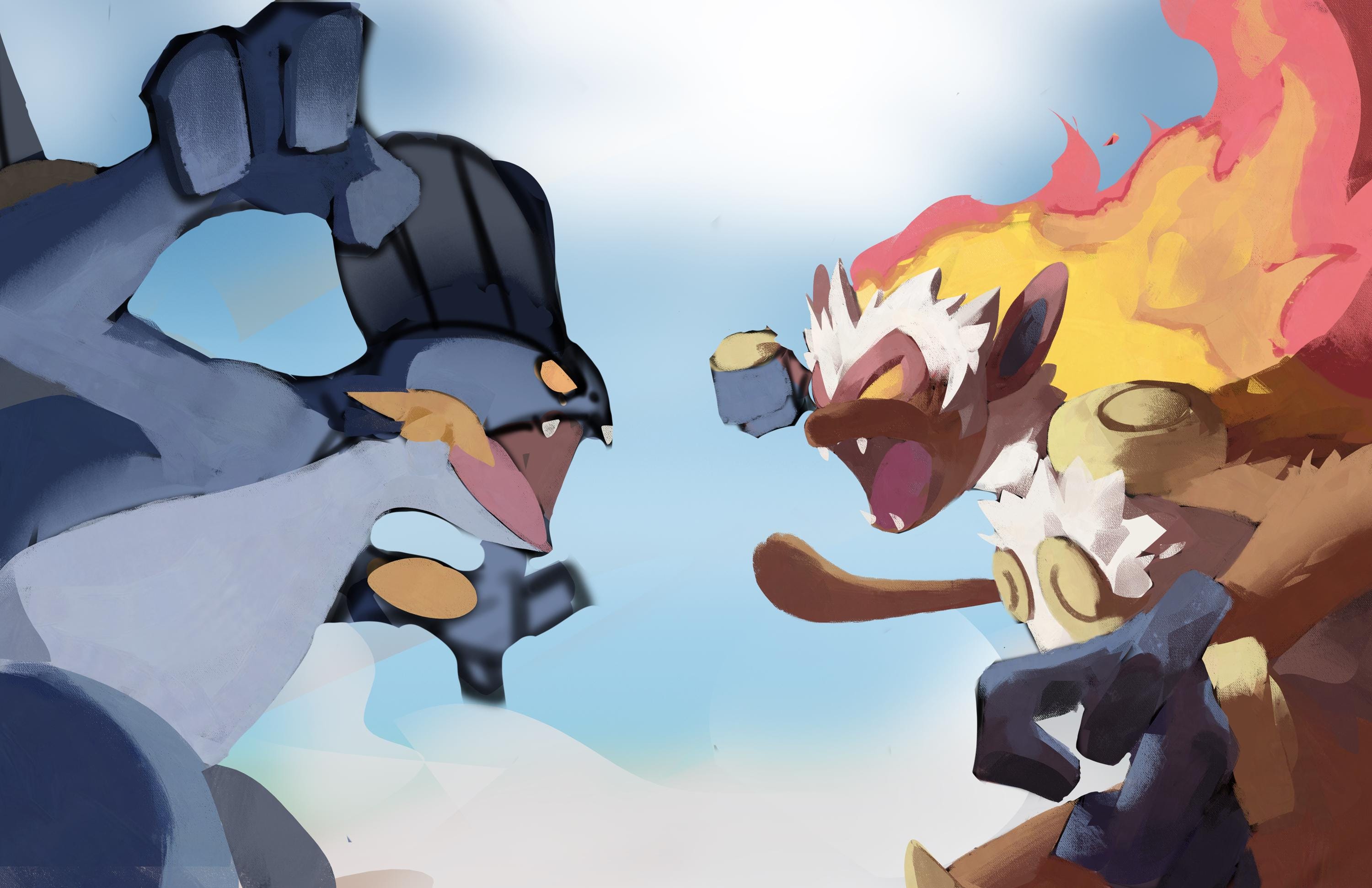 Pokémon Prints | Swampert vs Infernape